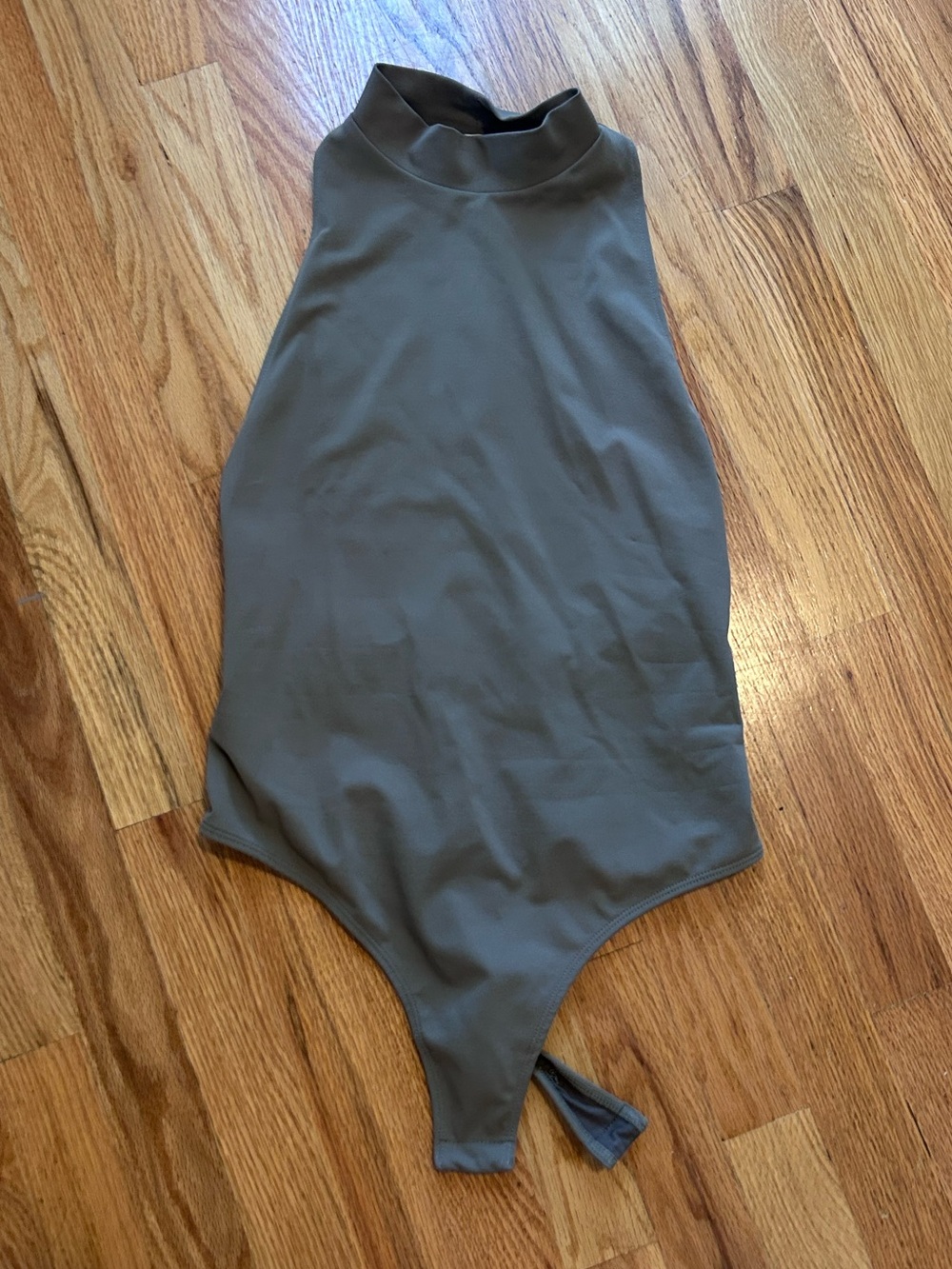 Free People Olive Green High-Neck Bodysuit